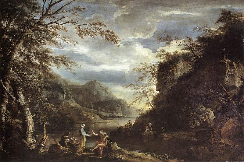 ROSA, Salvator River Landscape with Apollo and the Cumean Sibyl  gq Germany oil painting art